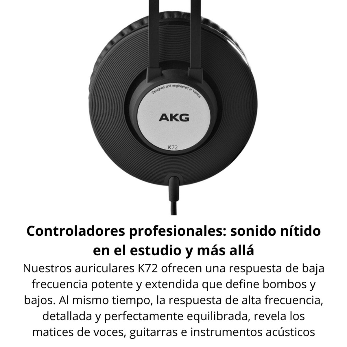 AKG - Audífonos AKG K72 Profesionales Cerrados Cable 3m - Negro Mate