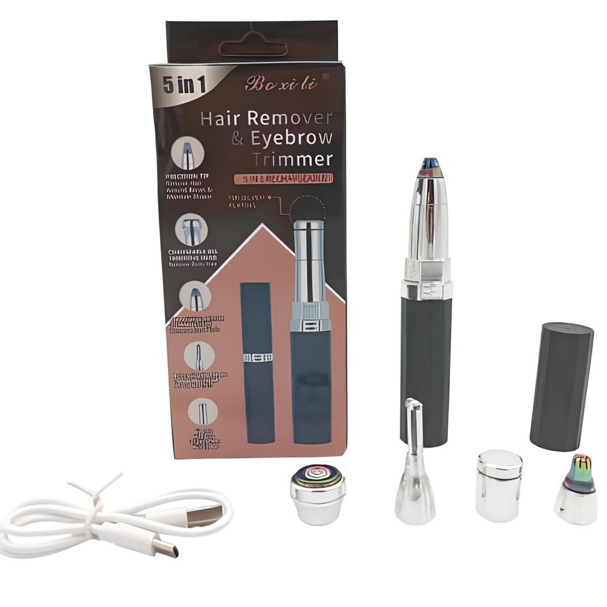 GENERICO - Depiladora 5 en 1 Recargable Cejas Facial Nariz