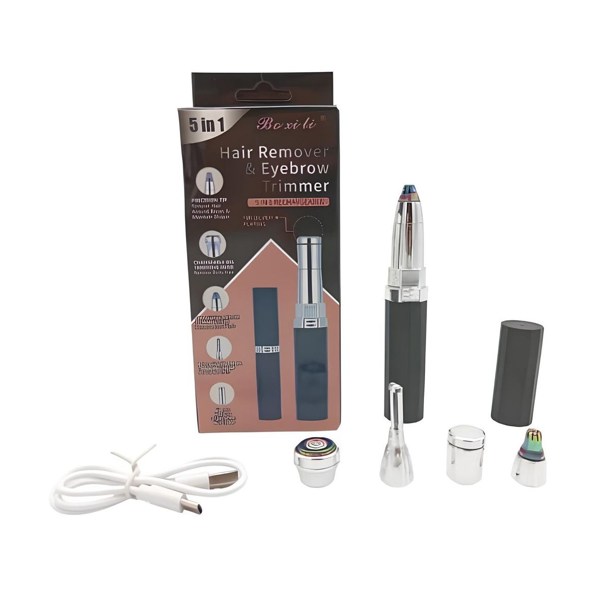 GENERICO - Depiladora 5 en 1 Recargable Cejas Facial Nariz