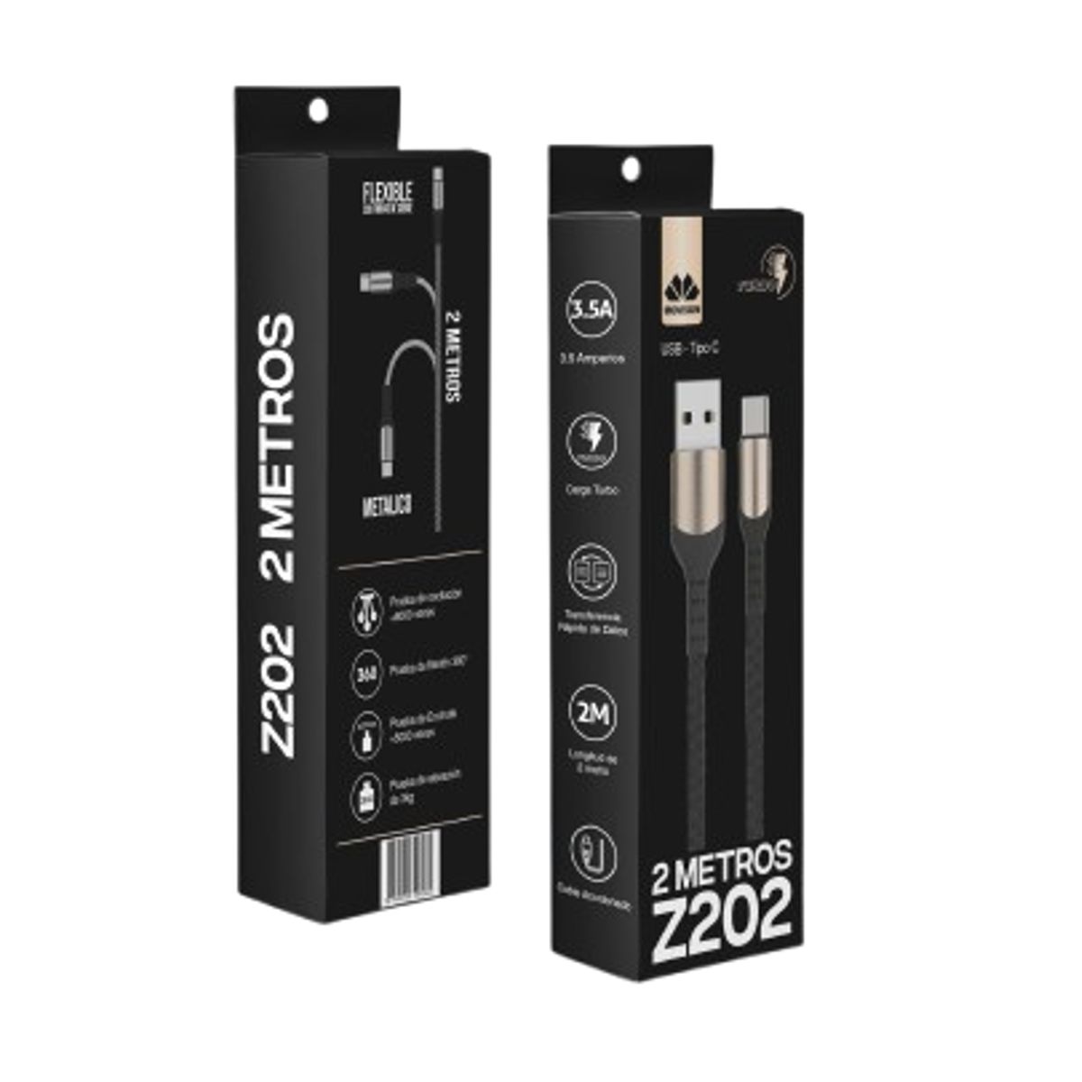 MOVISUN - Cable USB a Tipo C Movisun Z202 Metálico Acordonado