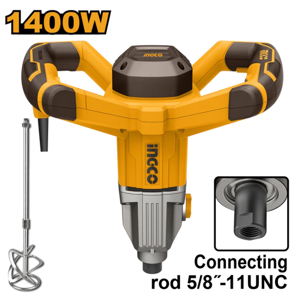INGCO - Mezclador 110120V 5060Hz 0-750Rpm 1400W Umx214008