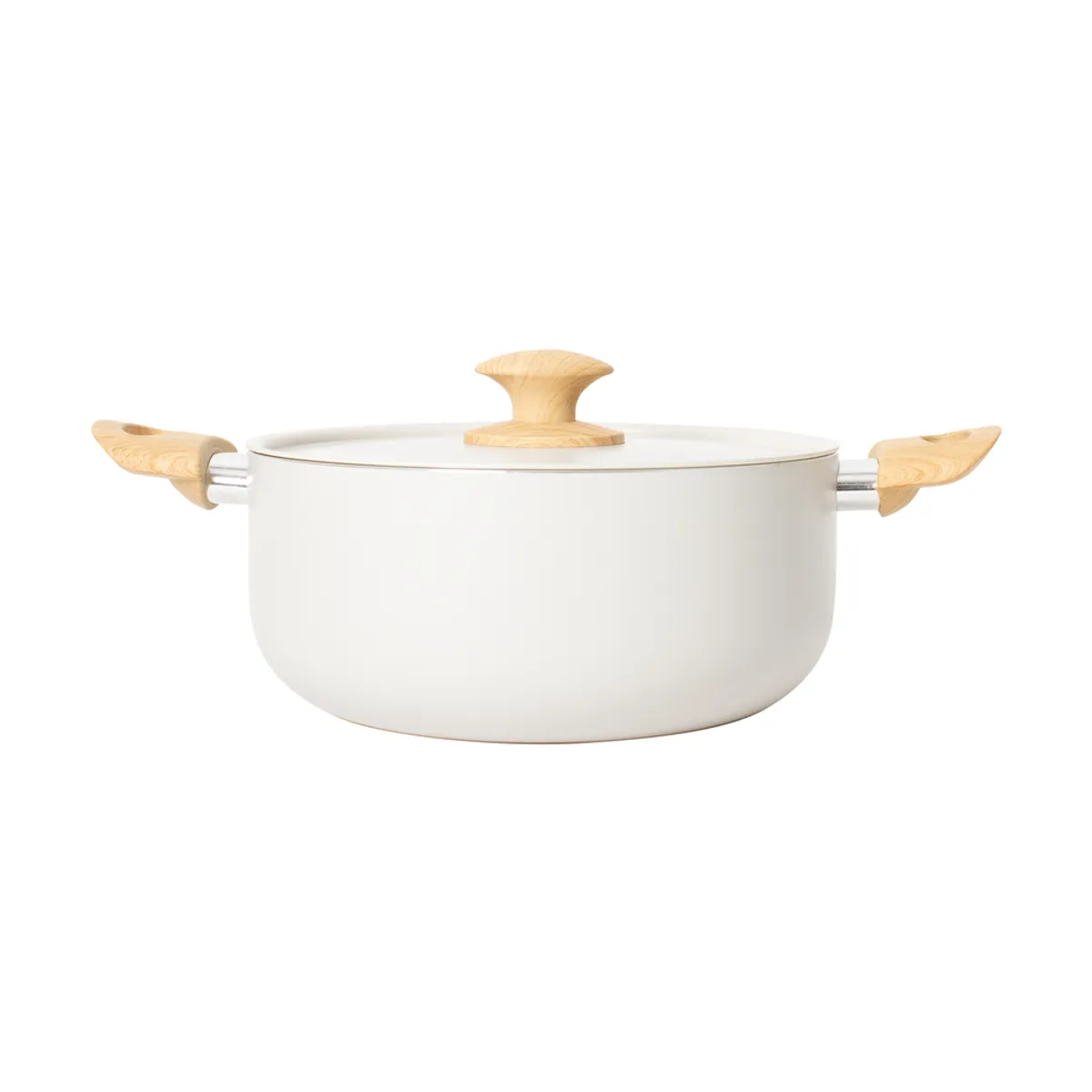 ILKO - Pack Cerámico Blanco x3 Sartén 20 y 24 cm, olla 24 cm