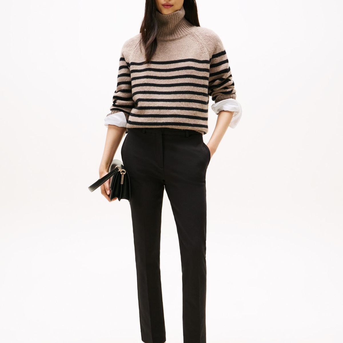 TOMMY HILFIGER - Pantalón negro slim de gabardina Tommy Hilfiger