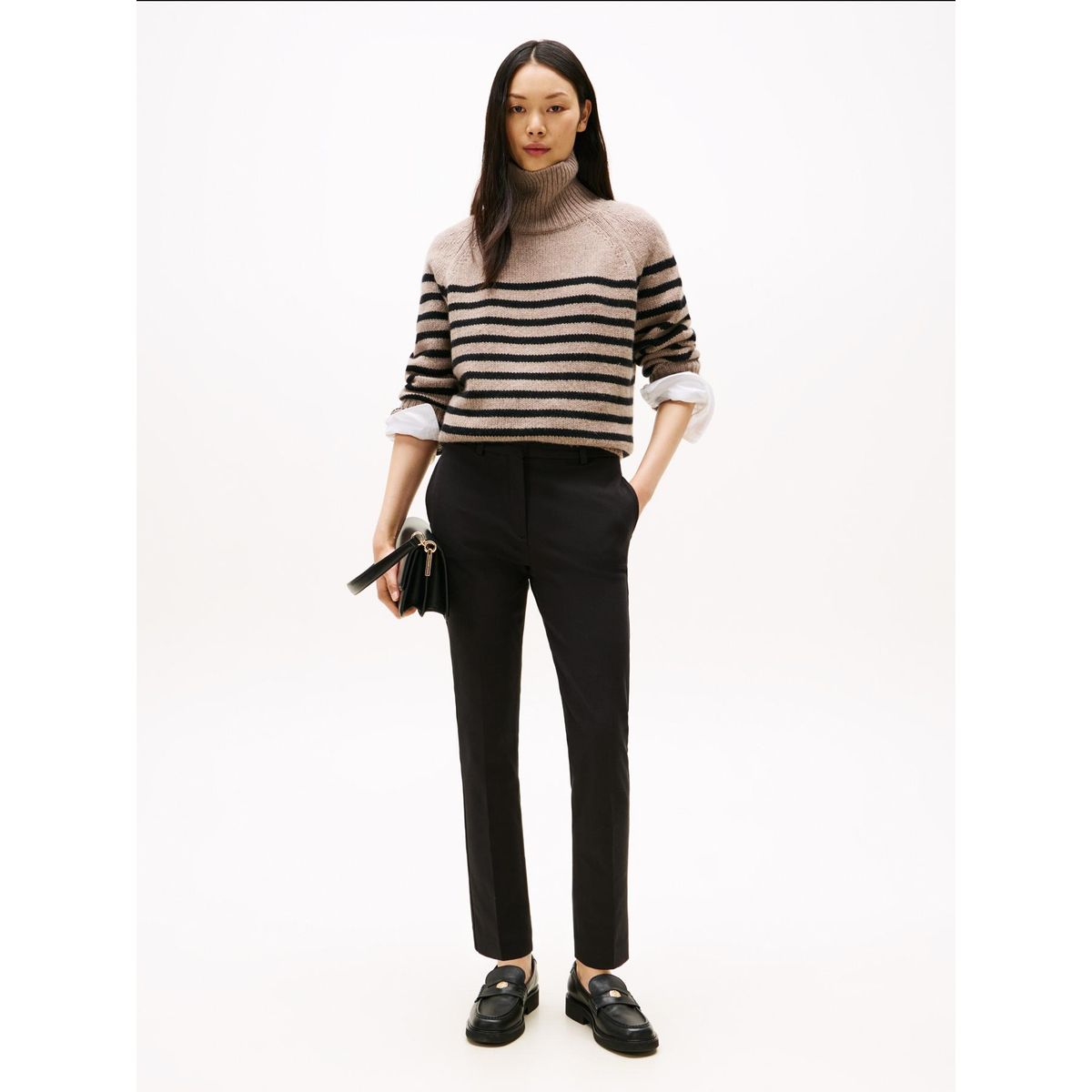 TOMMY HILFIGER - Pantalón negro slim de gabardina Tommy Hilfiger