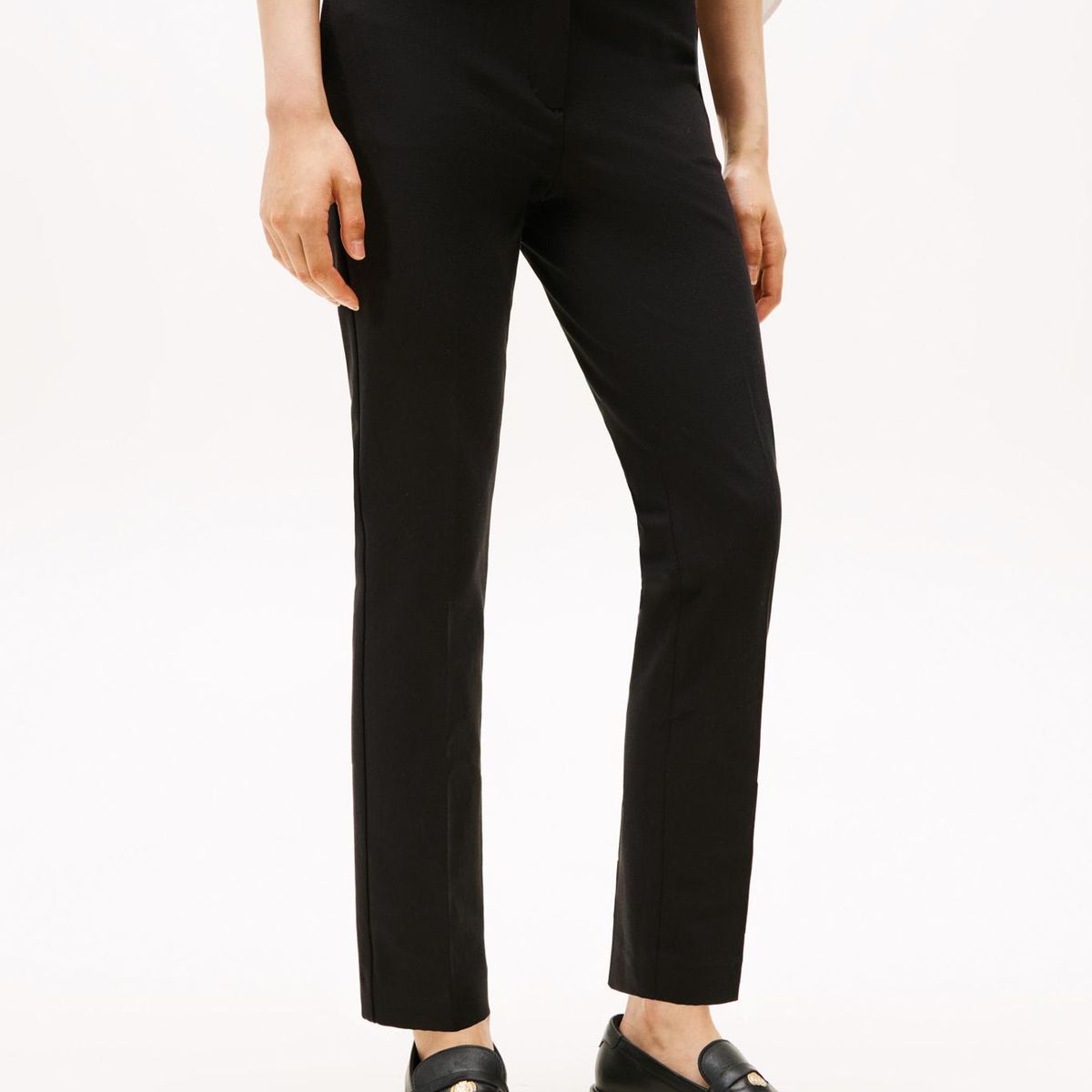 TOMMY HILFIGER - Pantalón negro slim de gabardina Tommy Hilfiger