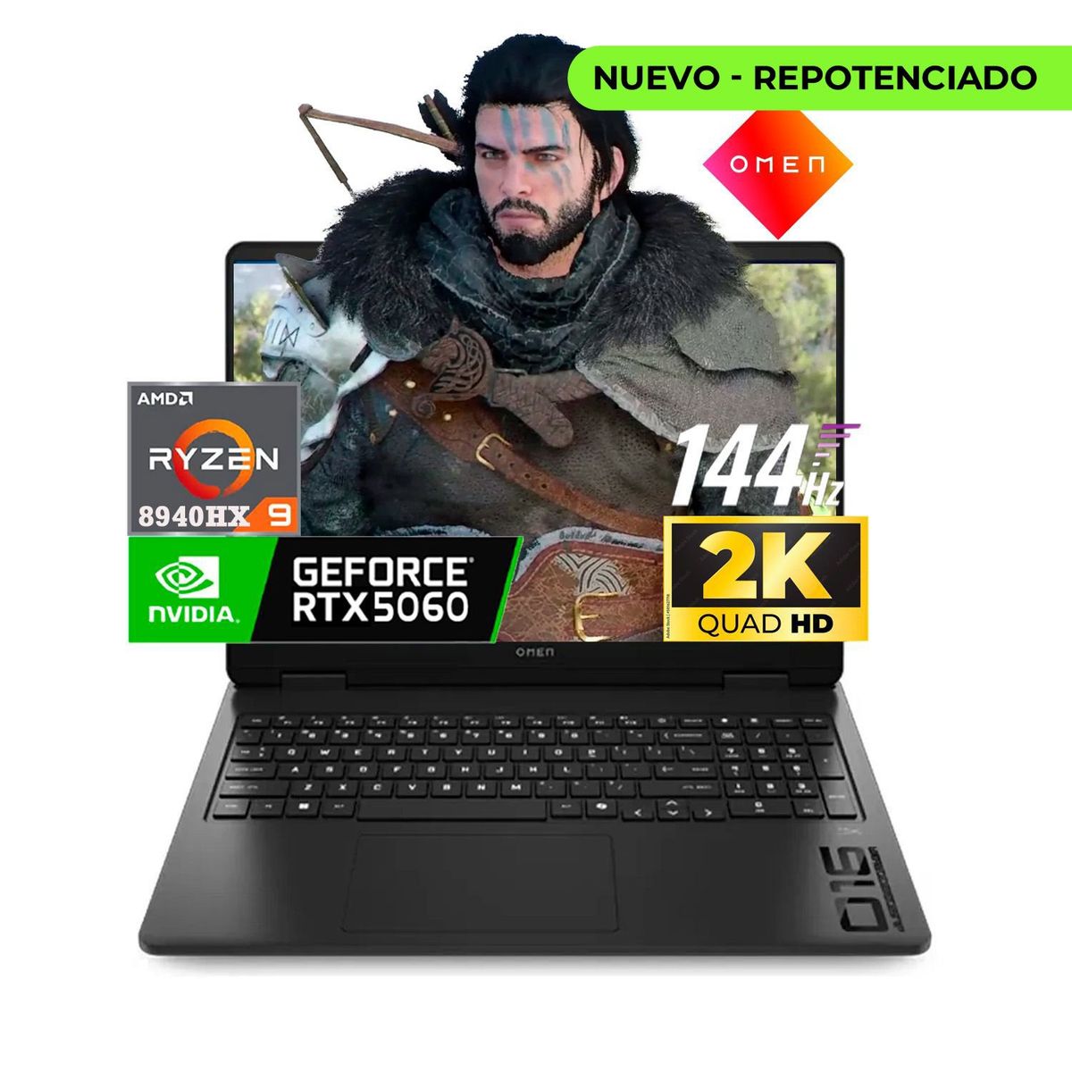 HP - Computador Portátil Gamer HP Omen Amd Ryzen 9 8940HX 48/ 1 TB RTX 5060 8GB 16" 2K 144HZ