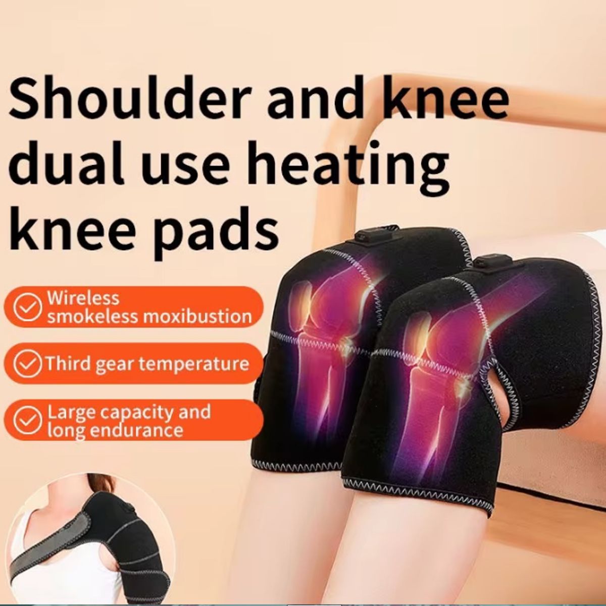 GENERICO - Rodillera Térmica Eléctrica Ajustable para Rodilla y Hombro