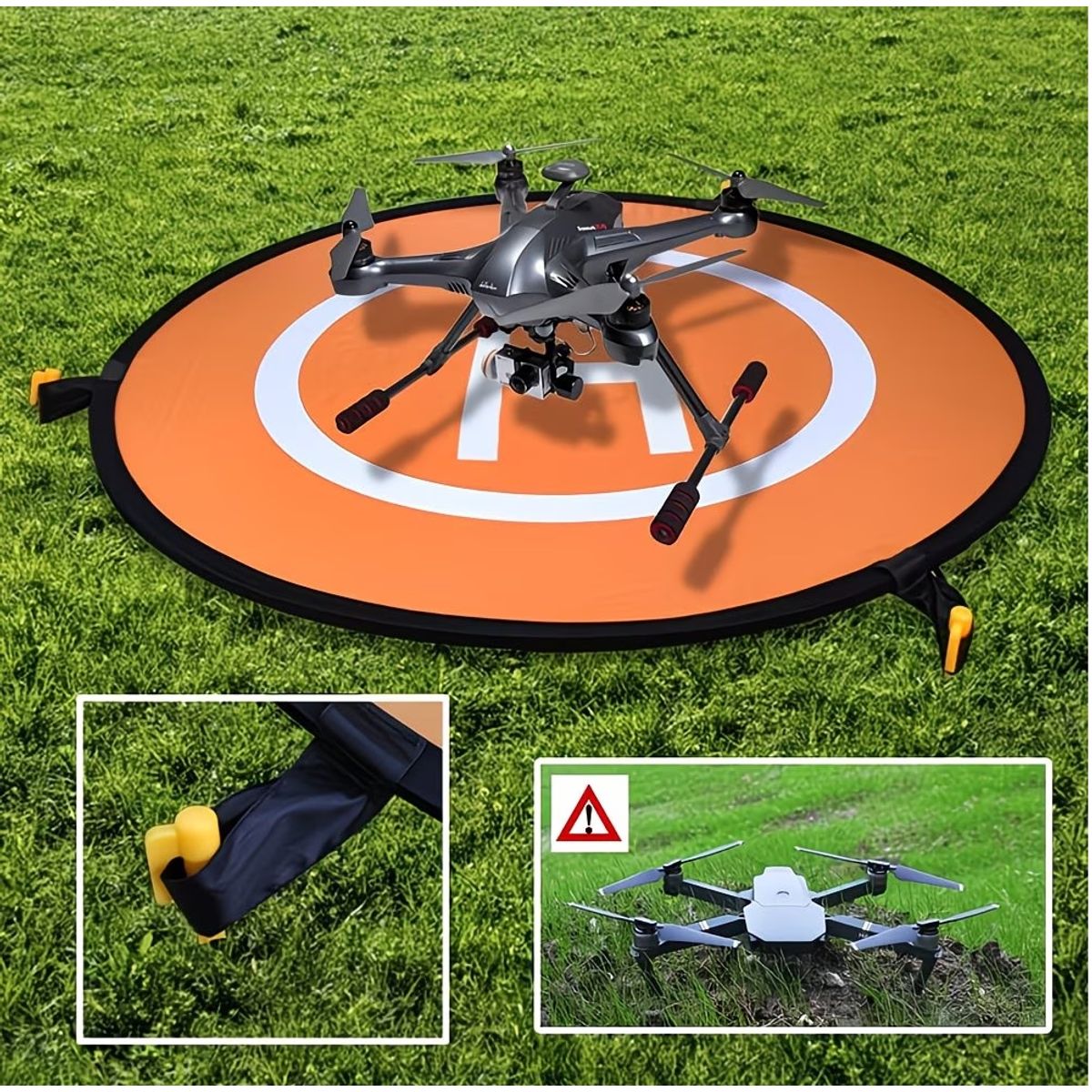 DRONE - Pista De Aterrizaje Helipuerto Para Drone Anclaje Piso 55cm