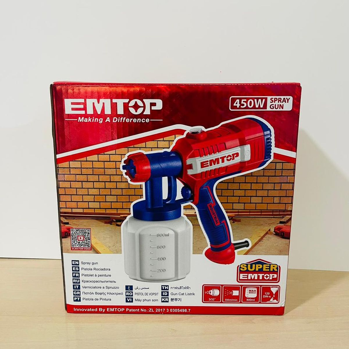 GENERICO - Pistola para pintar Emtop 450W 800ML