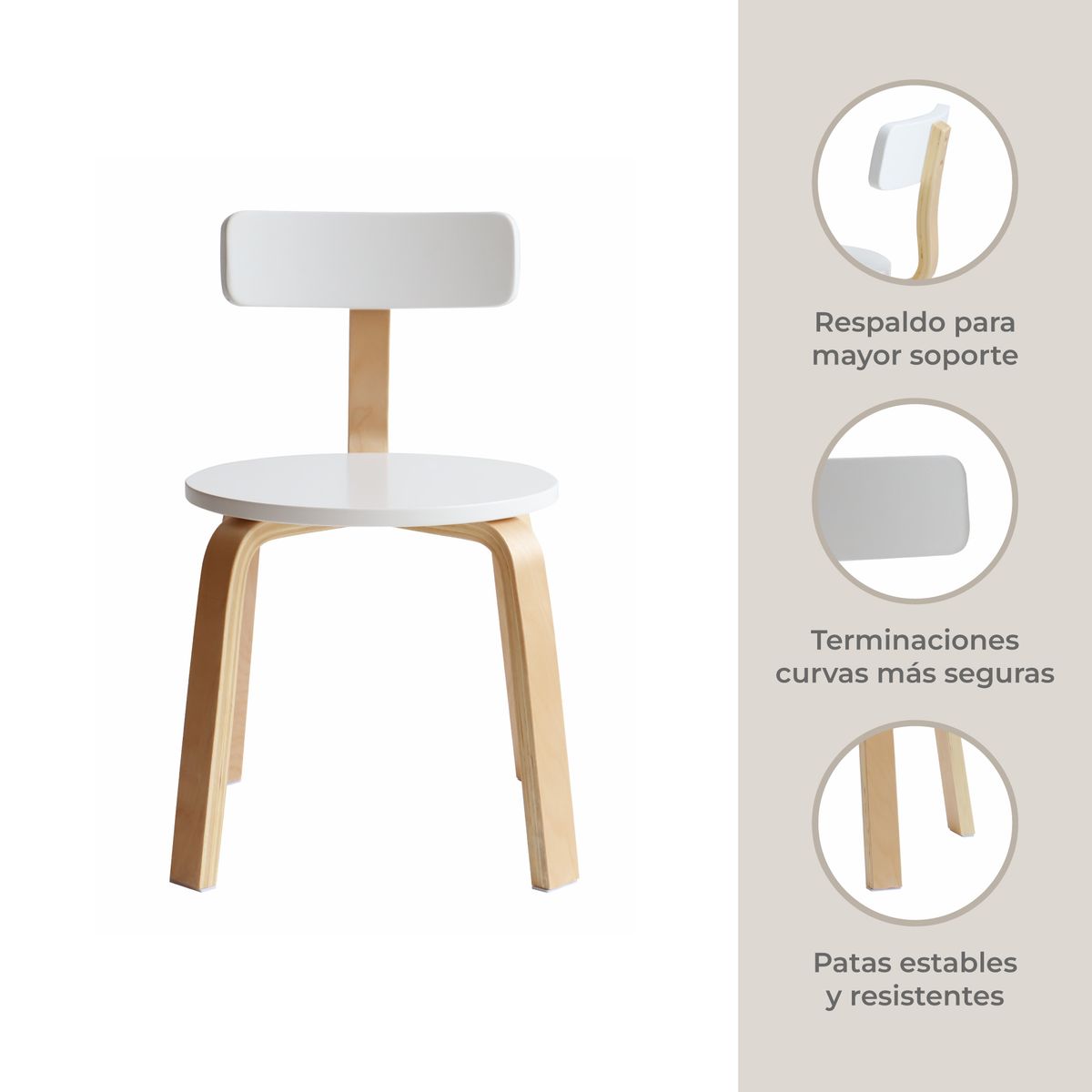 RELAN - Juego de Mesa y 2 Sillas Para Niños Sitte Relan Nórdico