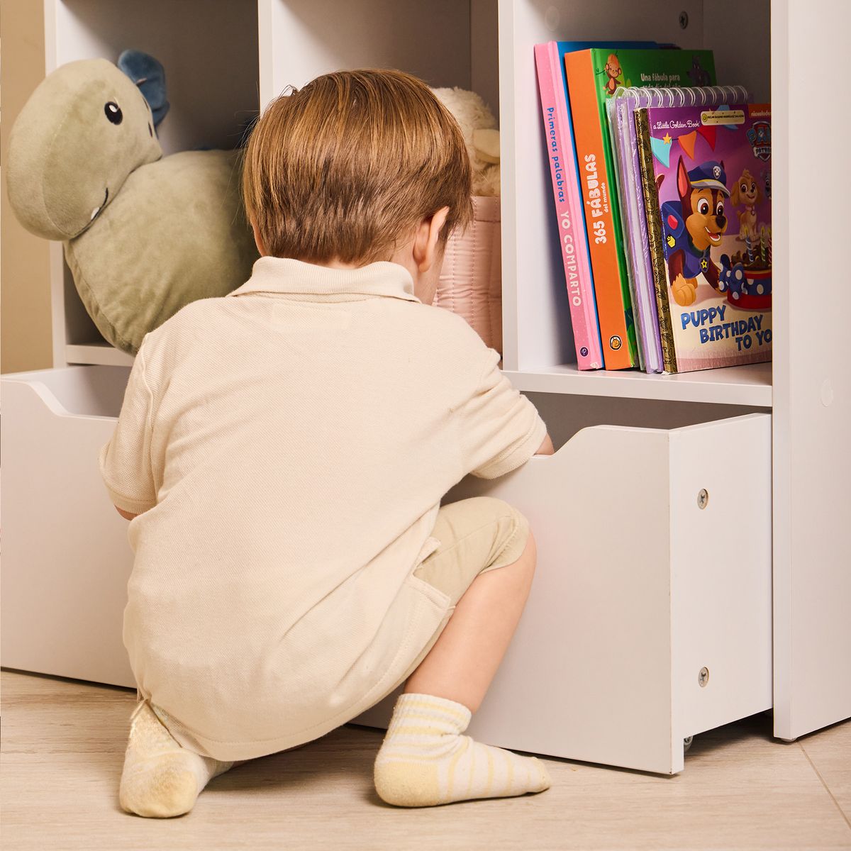 RELAN - Biblioteca Organizadora Para Niños Saga Relan Forma de Casita con Cajon y Estantes
