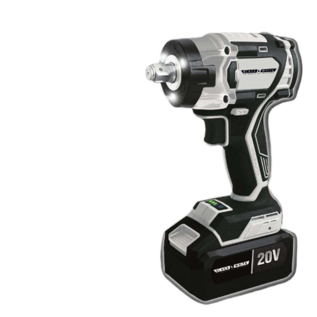BLACK & WHITE - Llave De Impacto Inalambrica Brushless 20V 650Nm Black&White