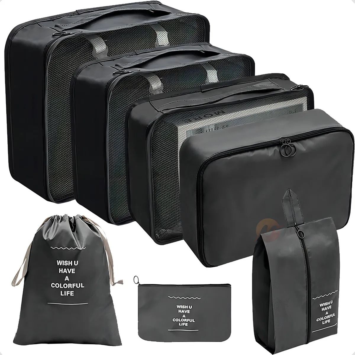 SHADOW - Organizador de Maleta para Viajeros Set de Bolsas x8