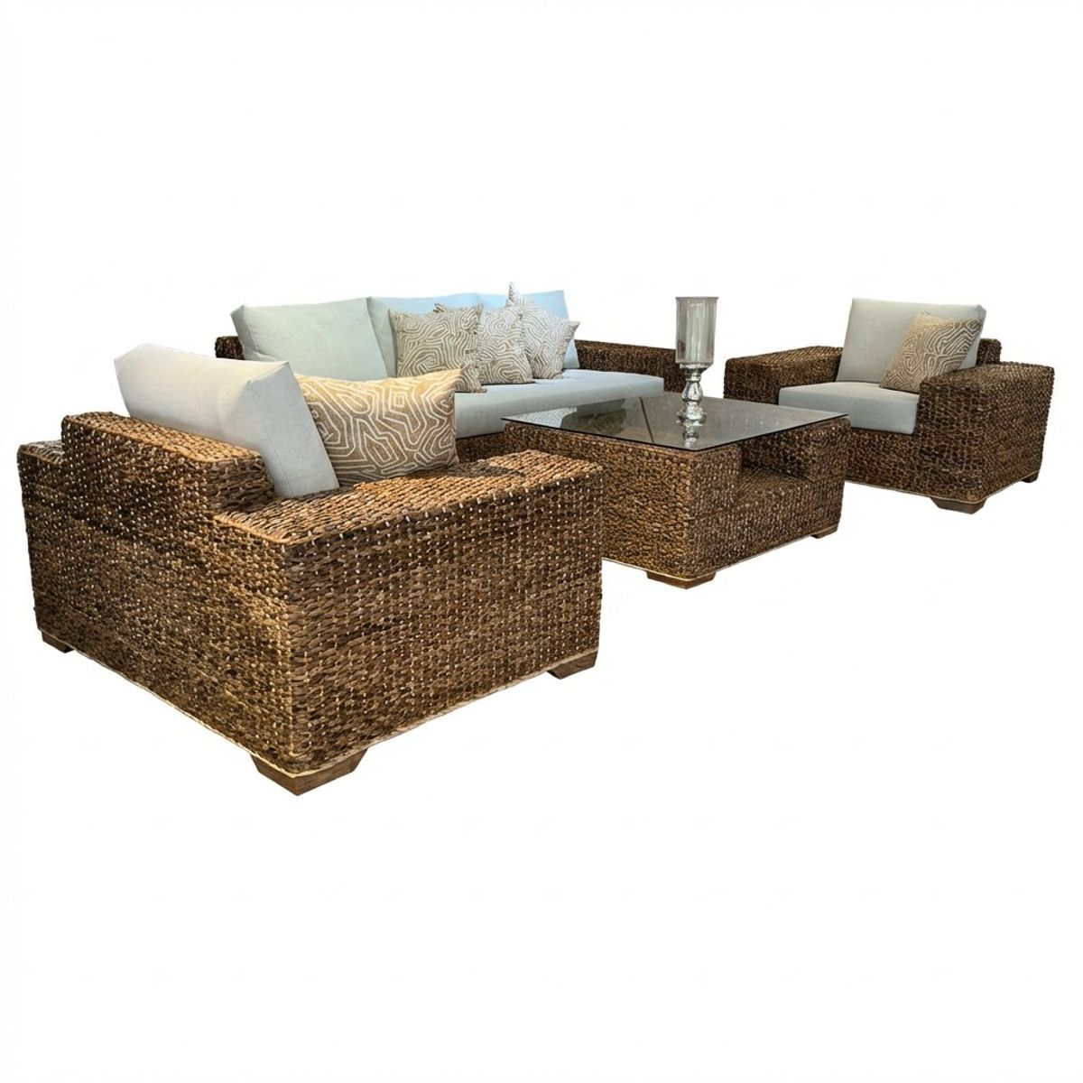 GENERICO - Sala Primavera 4 Piezas - Fibra Natural para Exterior