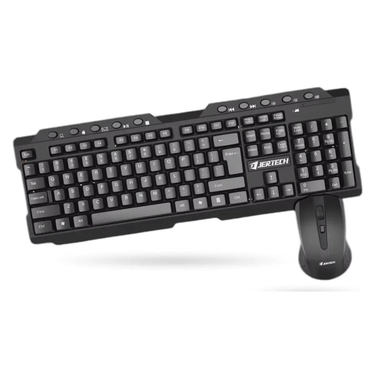 INNOVA - Teclado Y Mouse Jertech Inalámbrico Ultra Silencioso Ergonómico Y Multimedia Negro Negro