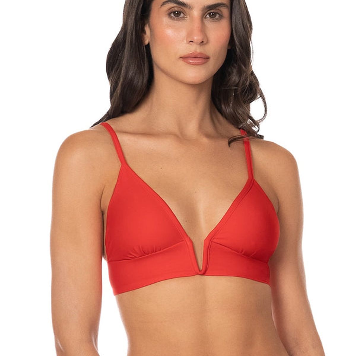MAAJI - Maaji Red Camelia Parade Long Line Triangle Bikini Top
