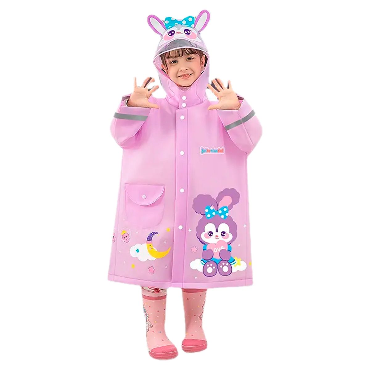 NUBOTTA - Capa Lluvia Niños Diseños Visera Impermeable Expansor Morral
