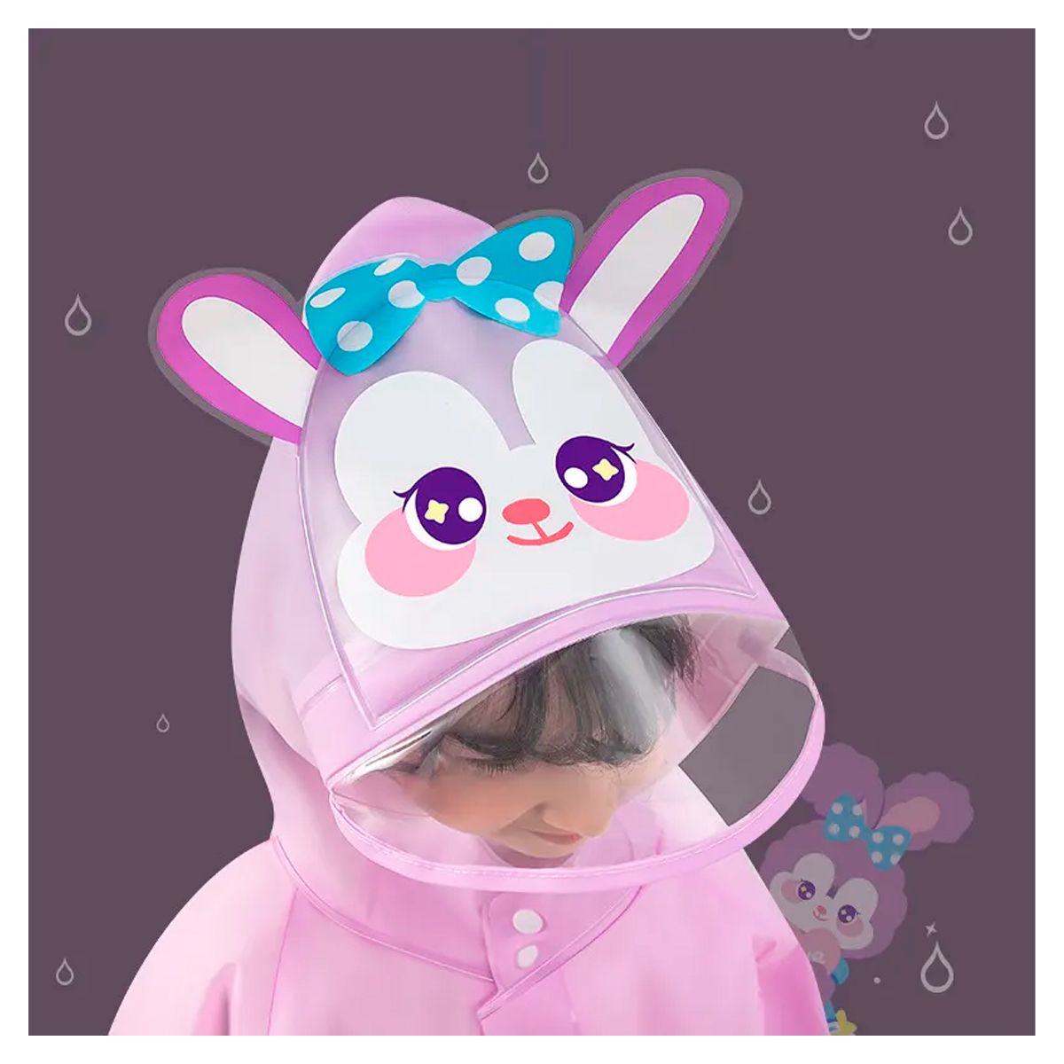 NUBOTTA - Capa Lluvia Niños Diseños Visera Impermeable Expansor Morral