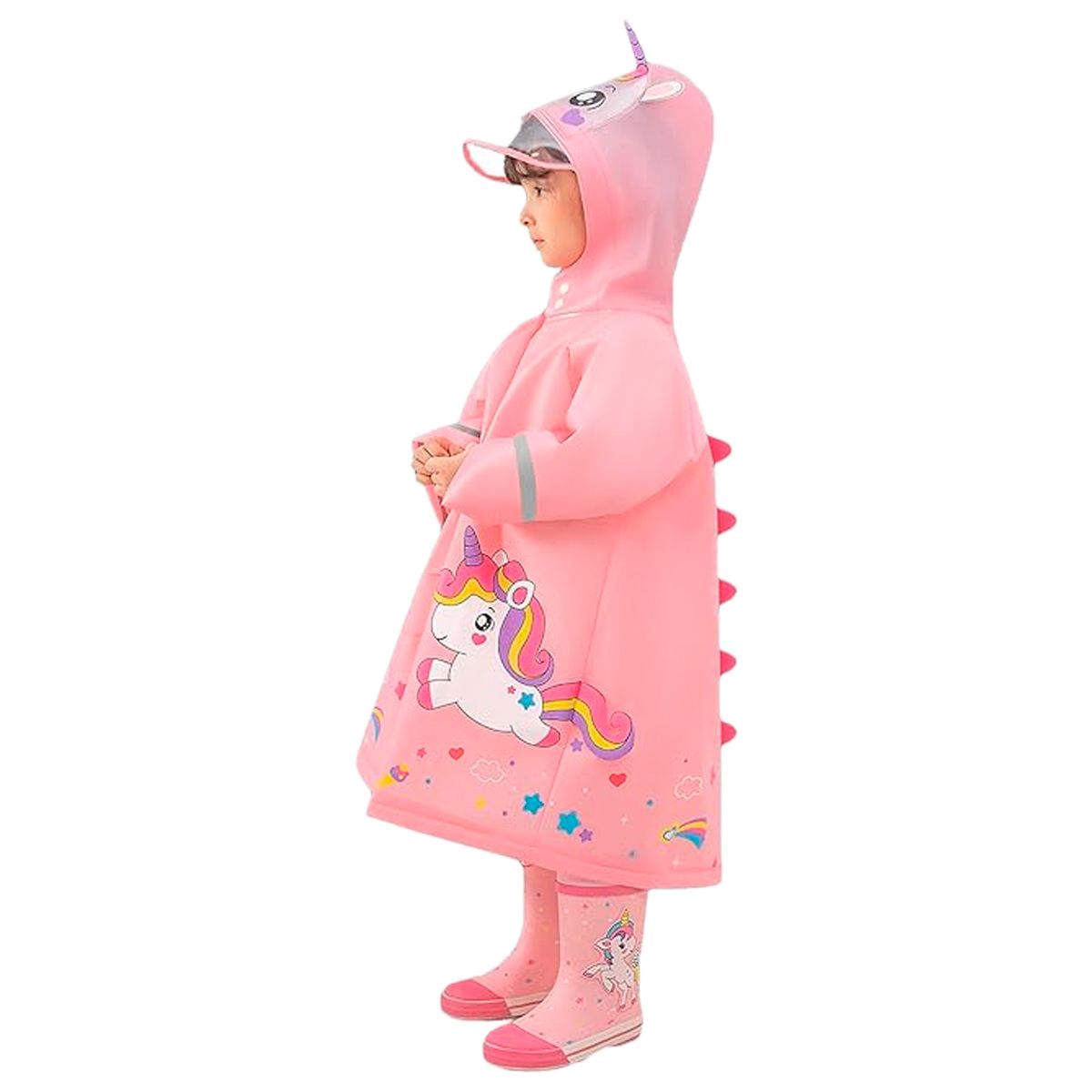 NUBOTTA - Capa Lluvia Niños Diseños Visera Impermeable Expansor Morral