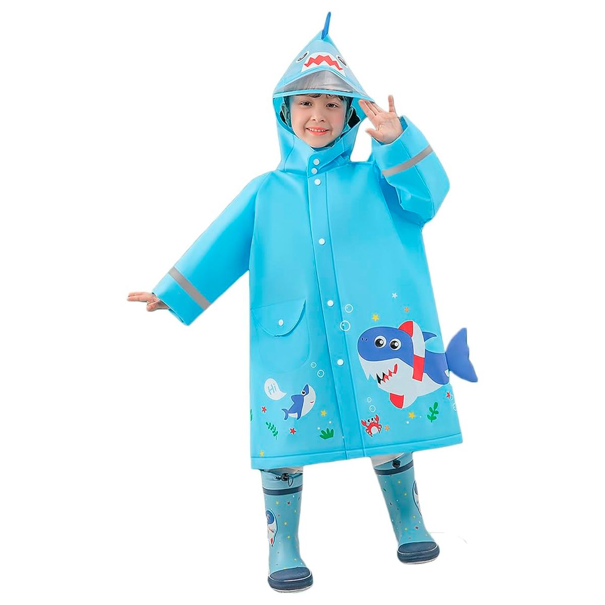 NUBOTTA - Capa Lluvia Niños Diseños Visera Impermeable Expansor Morral