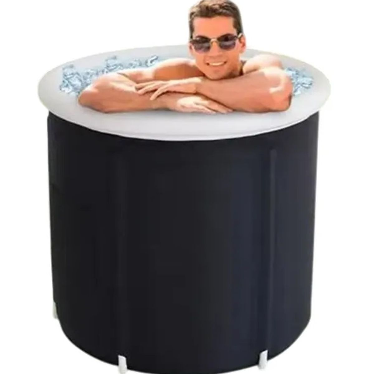 OEM - Bañera De Hielo Plegable Portátil Para Adultos, Bañera Fría Negro Mate