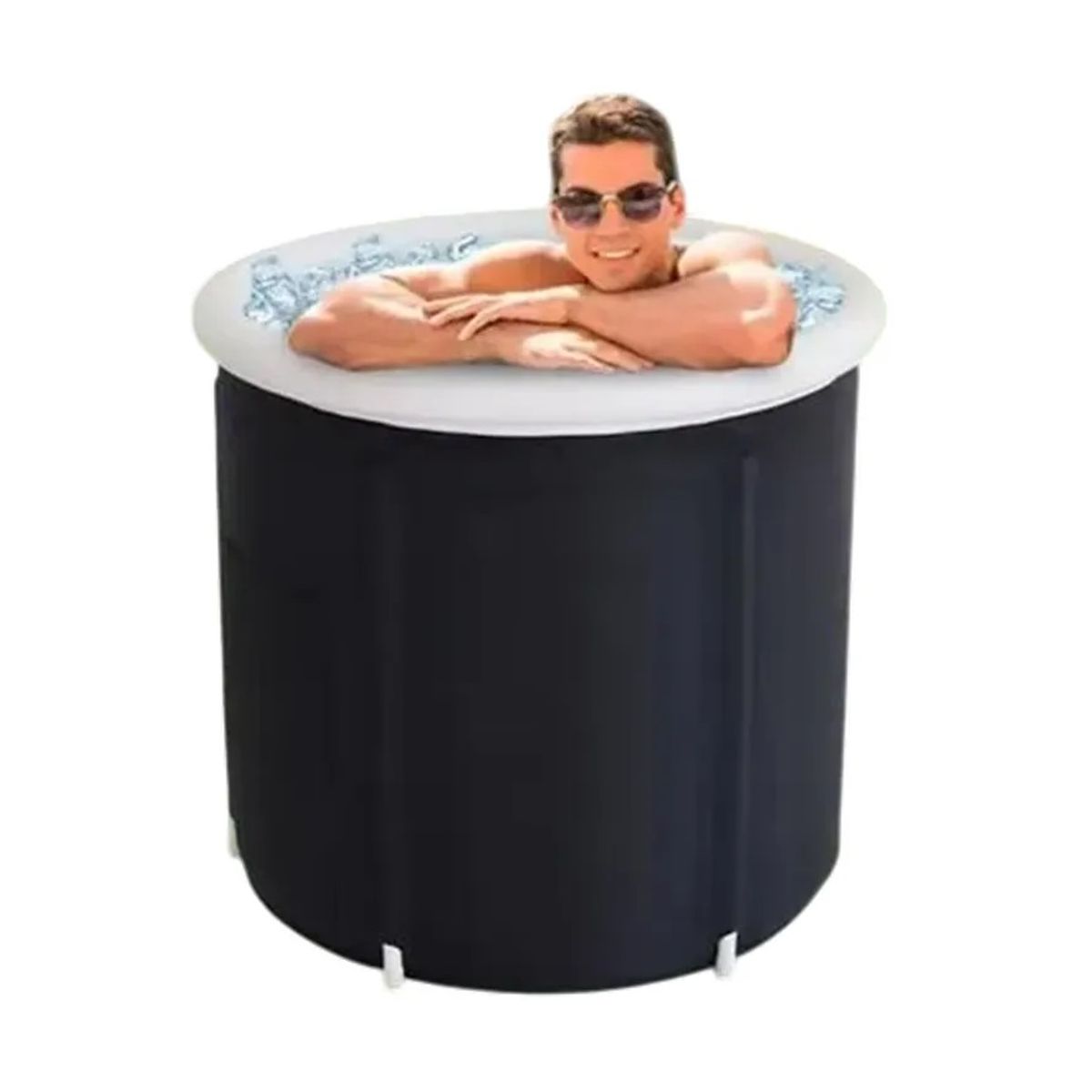 OEM - Bañera De Hielo Plegable Portátil Para Adultos, Bañera Fría Negro Mate