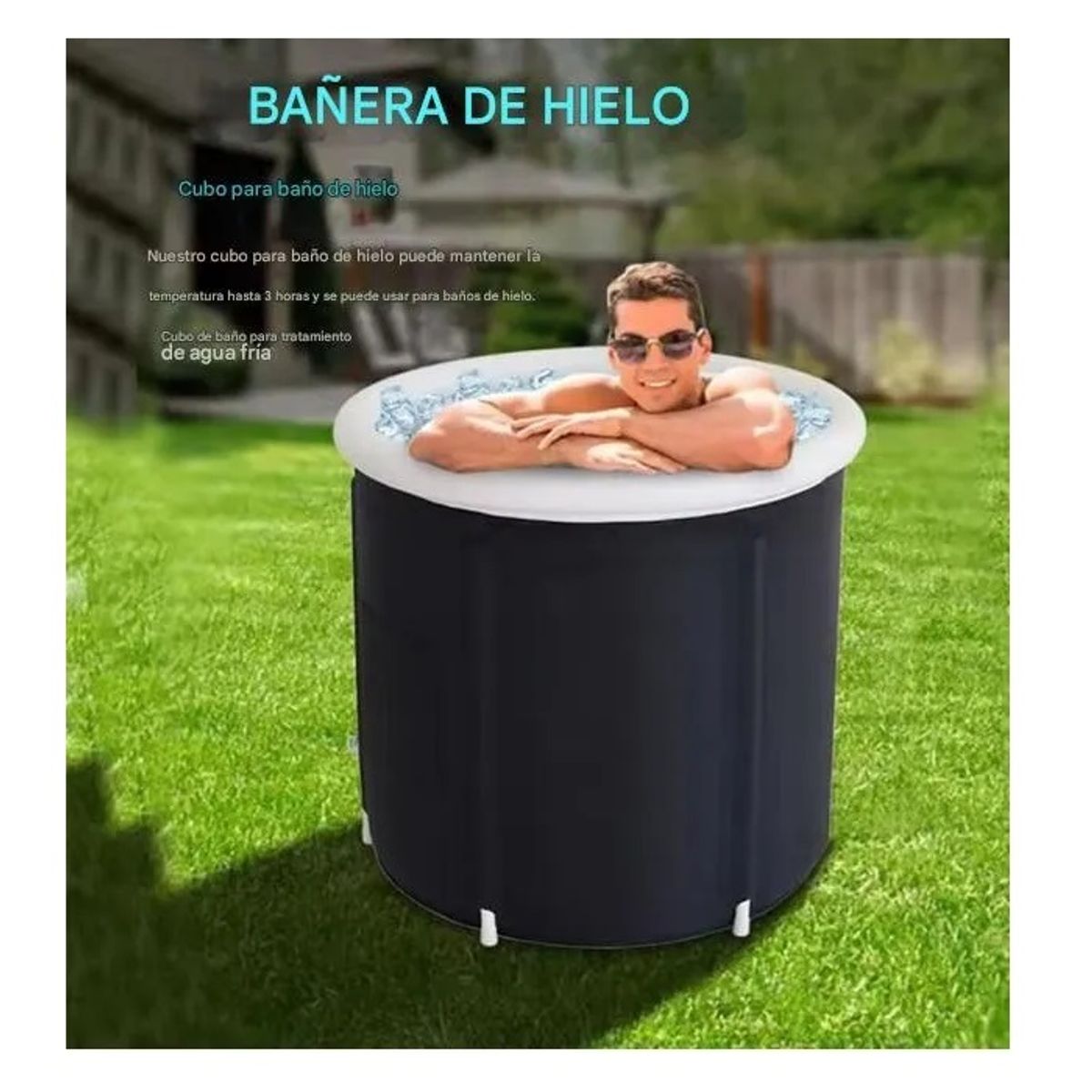 OEM - Bañera De Hielo Plegable Portátil Para Adultos, Bañera Fría Negro Mate