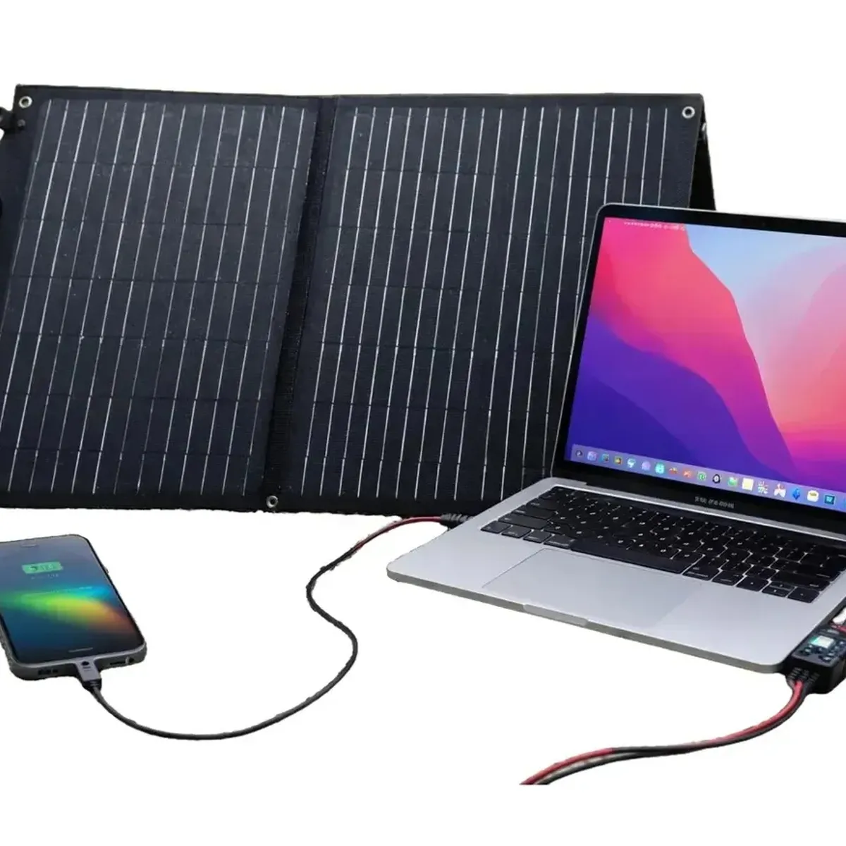 OEM - Panel Solar Potente Plegable 100w Cargador Solar Negro