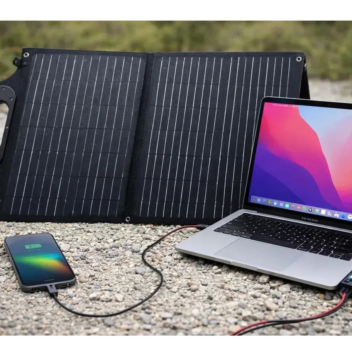 OEM - Panel Solar Potente Plegable 100w Cargador Solar Negro