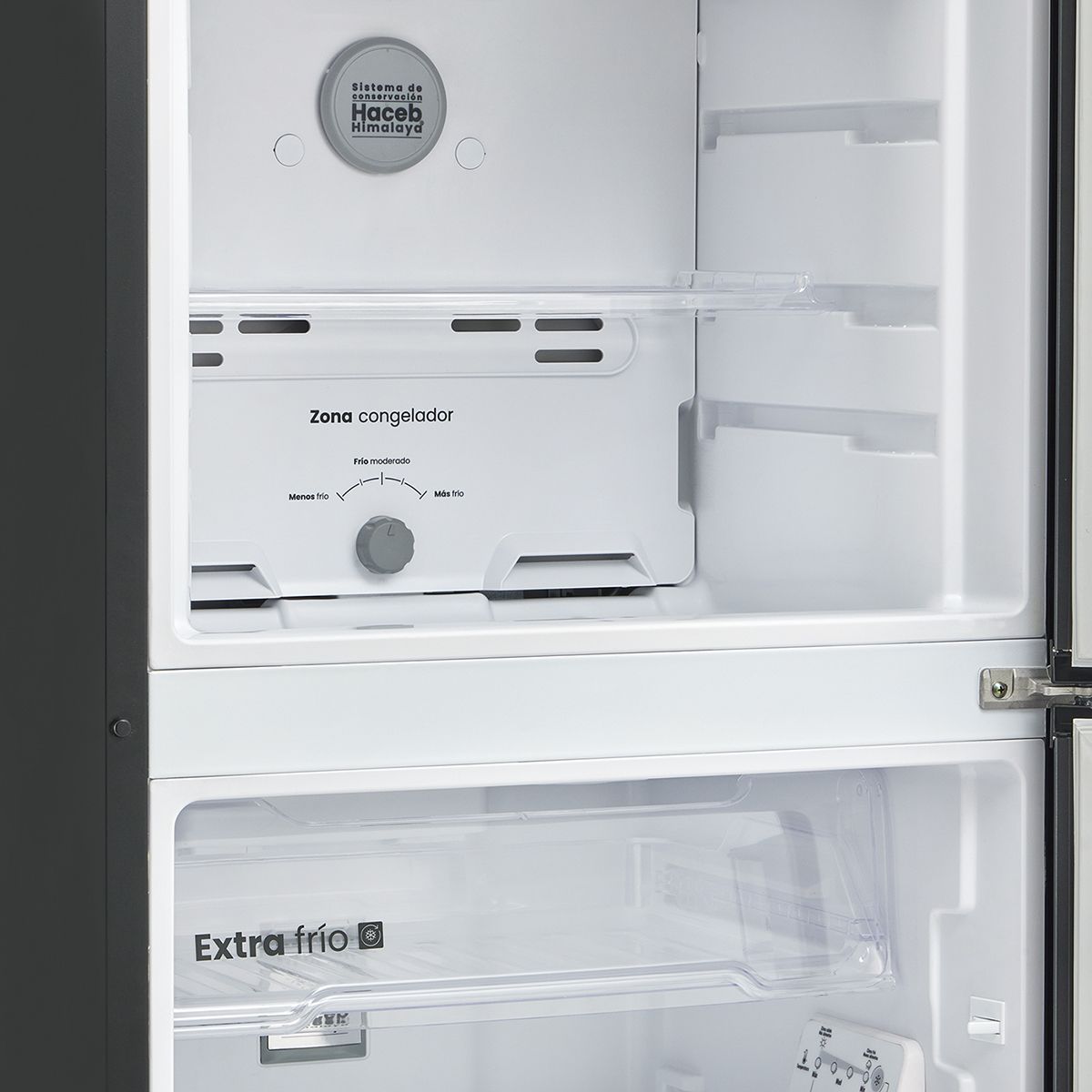 HACEB - Nevera Haceb No Frost 243 Litros Inverter Manija Externa Negro Cósmico