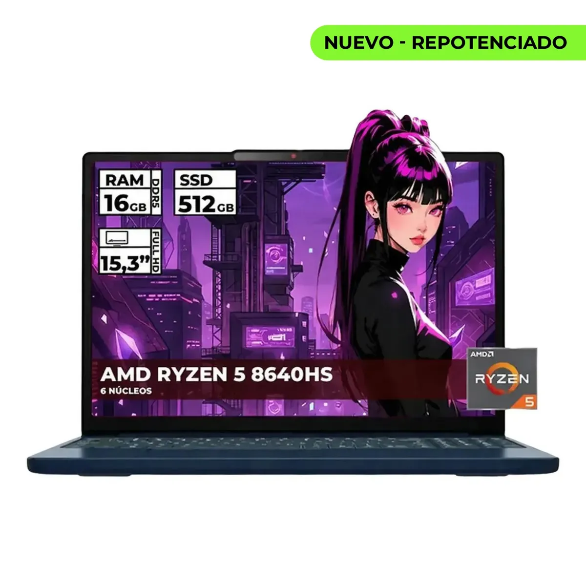 Lenovo - PORTÁTIL LENOVO IDEAPAD SLIM 3 RYZEN 5 8640HS 16GB RAM 512GB SSD 15,3" WUXGA