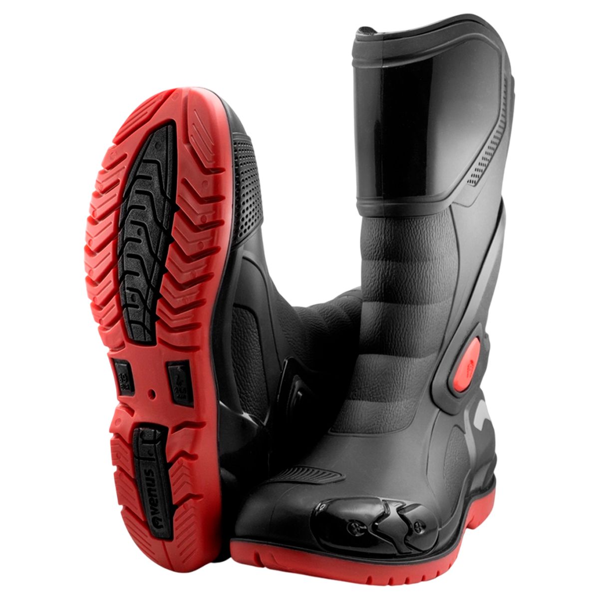 VENUS - Botas Caucho Impermeable Venus Racing Motociclista Reflectivo