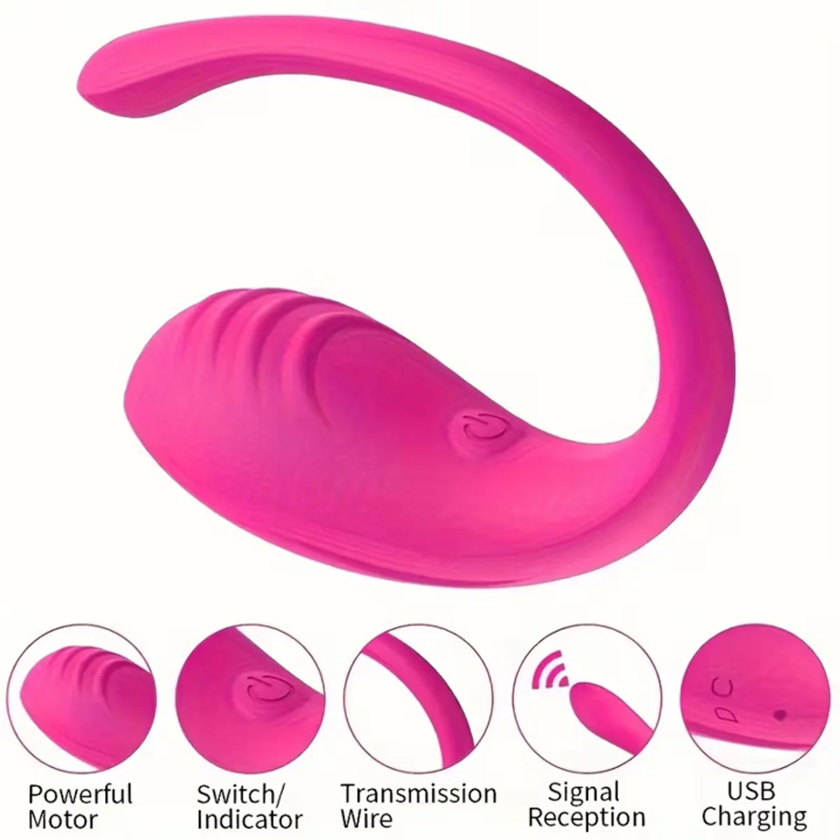 GENERICO - Dildo Vibrador Recargable Silicona Suave U