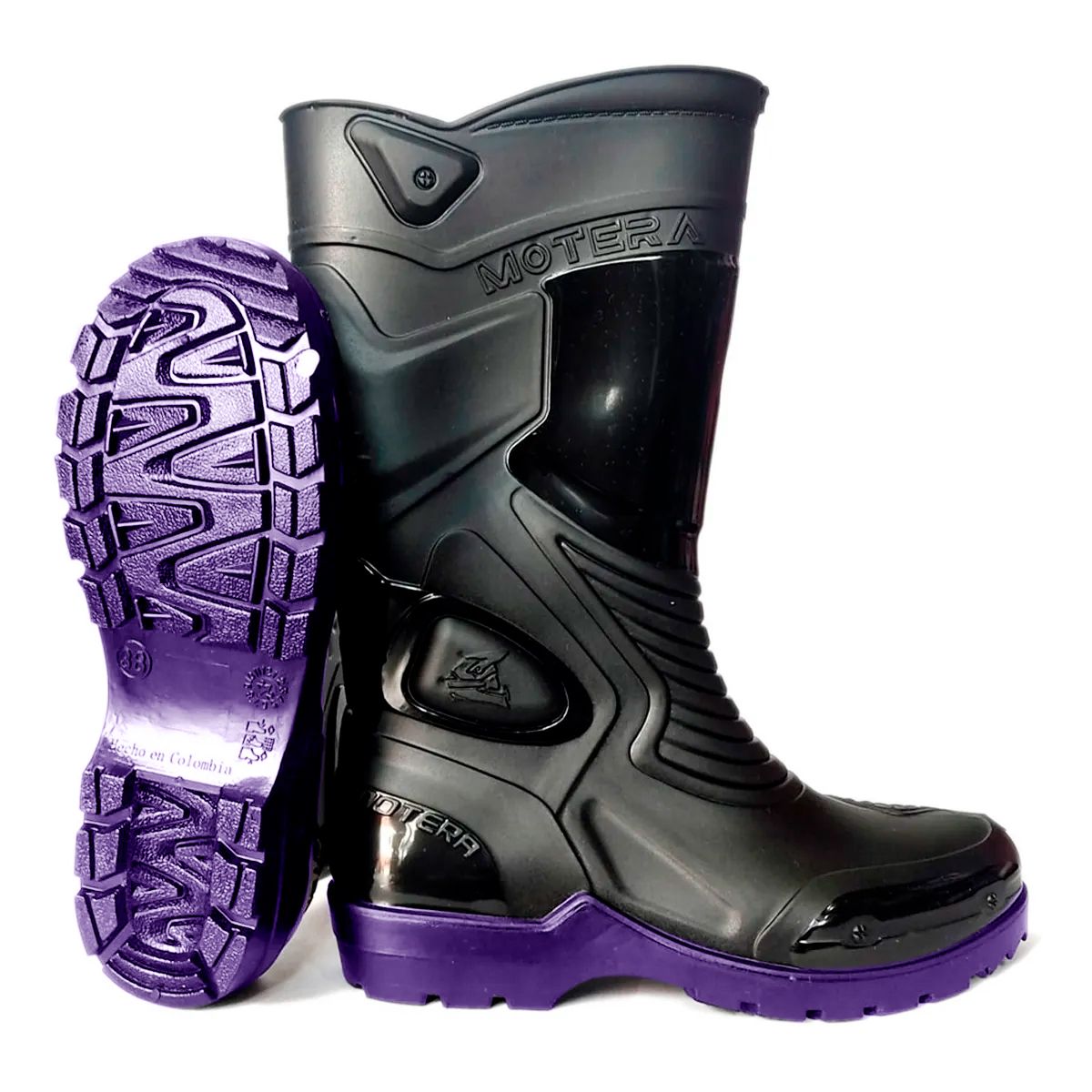 IDECAL - Botas Caucho Lluvia Motociclista Motera Livianas Impermeable