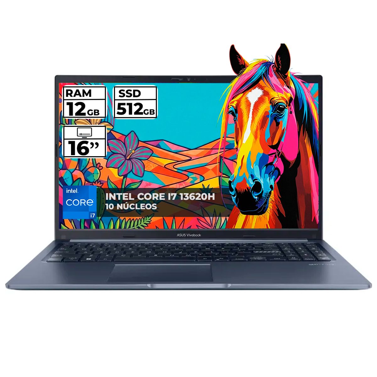 ASUS - PORTATIL ASUS VIVOBOOK INTEL CORE I7 13620H 12GB RAM 512GB SSD 16 FHD