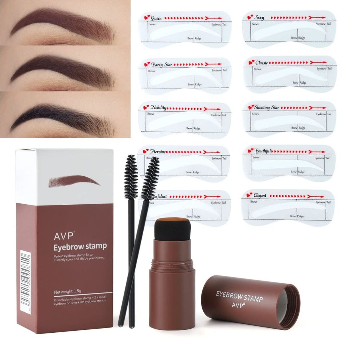 GENERICO - Sello Estampador Para Cejas Con Plantillas Reutilizables Maquillaje