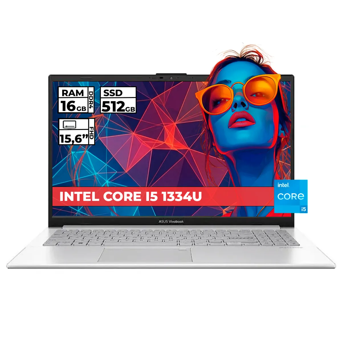 ASUS - PORTATIL ASUS VIVOBOOK INTEL CORE I5-1334 16 GB RAM 512 GB SSD 15,6" FHD COLOR PLATEADO