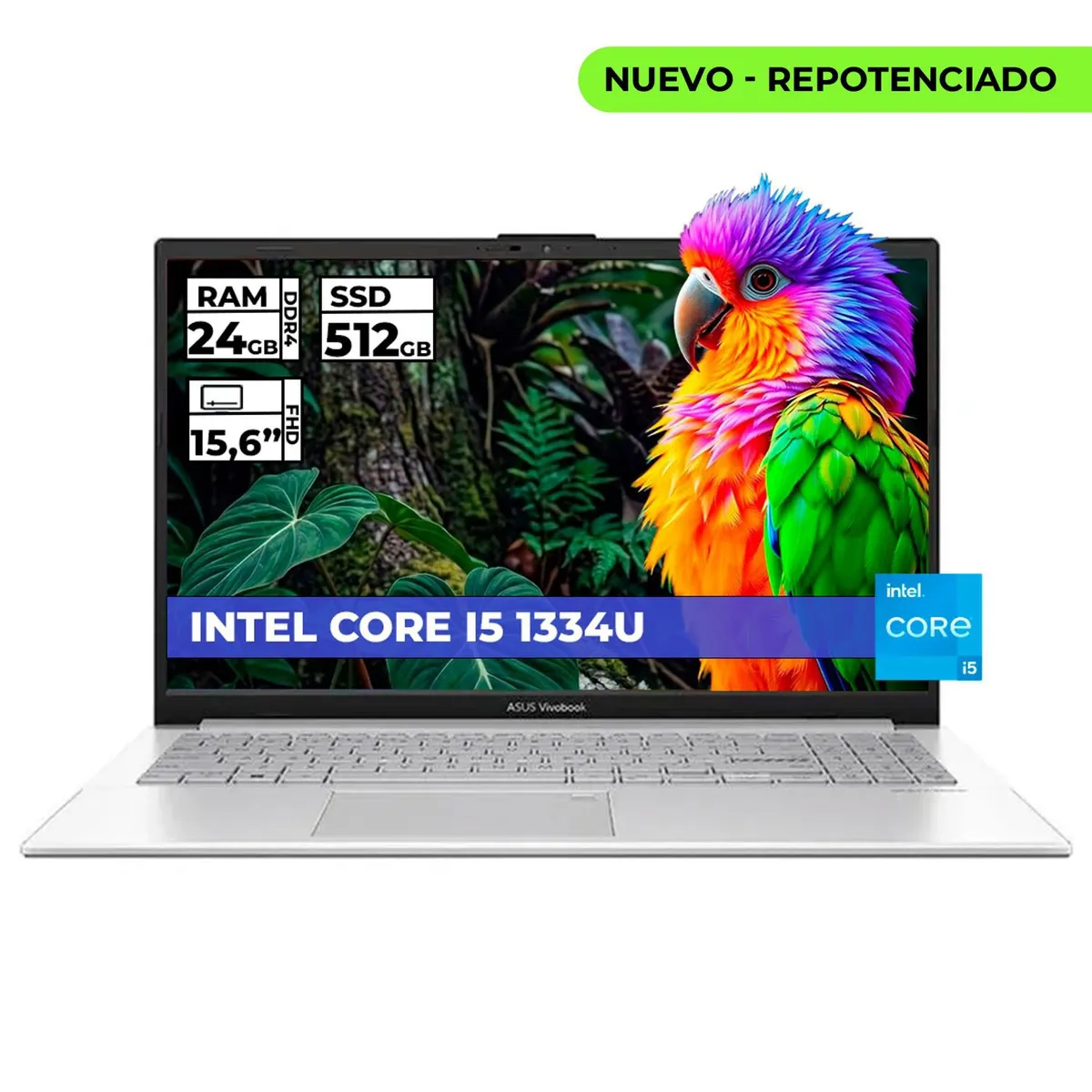 ASUS - PORTATIL ASUS VIVOBOOK INTEL CORE I5-1334U 24 GB RAM 512 GB SSD 15,6" FHD COLOR PLATEADO