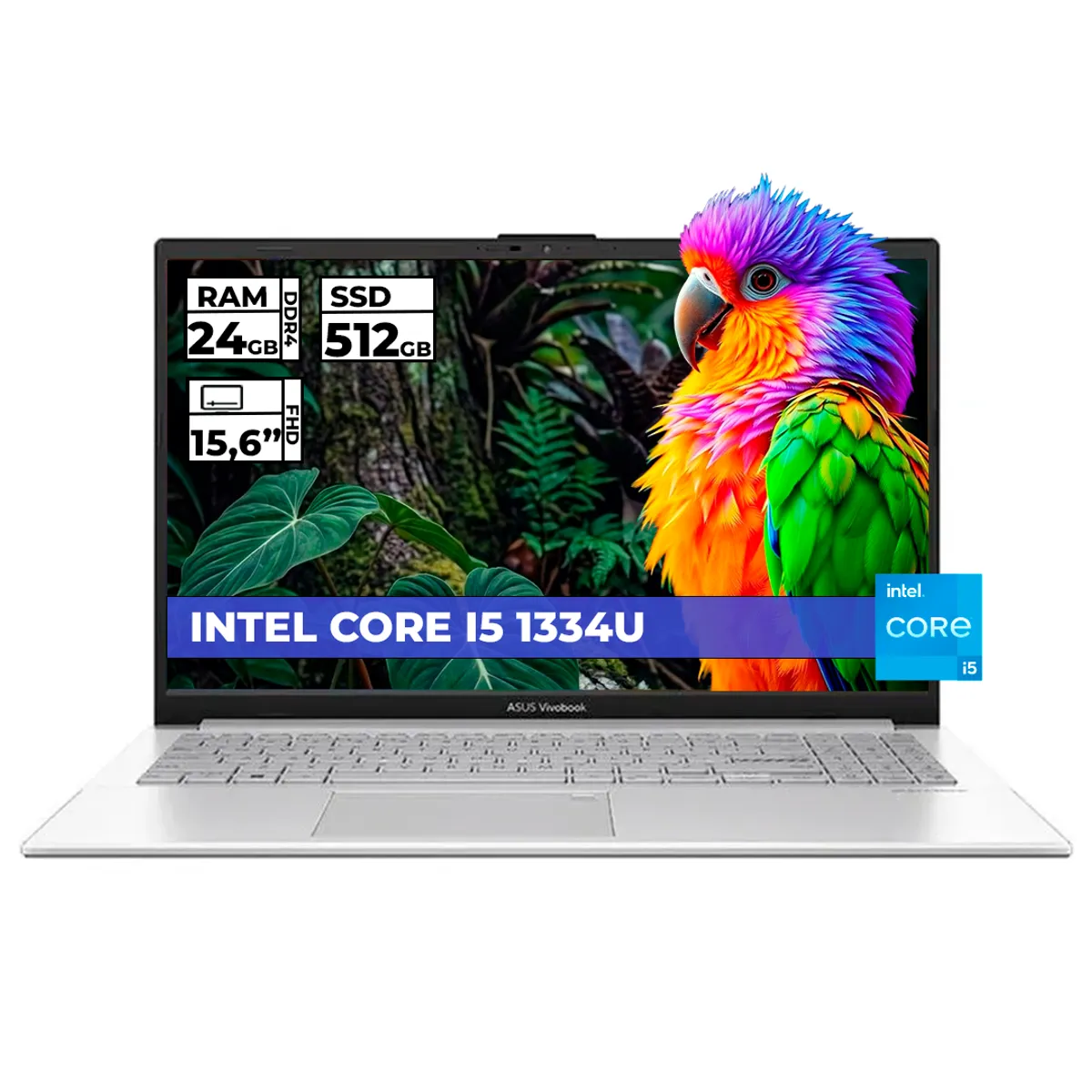 ASUS - PORTATIL ASUS VIVOBOOK INTEL CORE I5-1334U 24 GB RAM 512 GB SSD 15,6" FHD COLOR PLATEADO