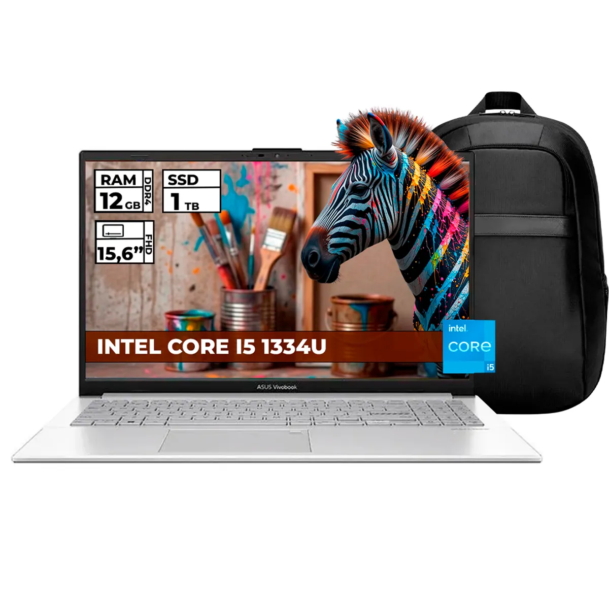 ASUS - PORTATIL ASUS VIVOBOOK INTEL CORE I5-1334 12 GB RAM 1 TB SSD 15,6" FHD COLOR PLATEADO + BOLSO