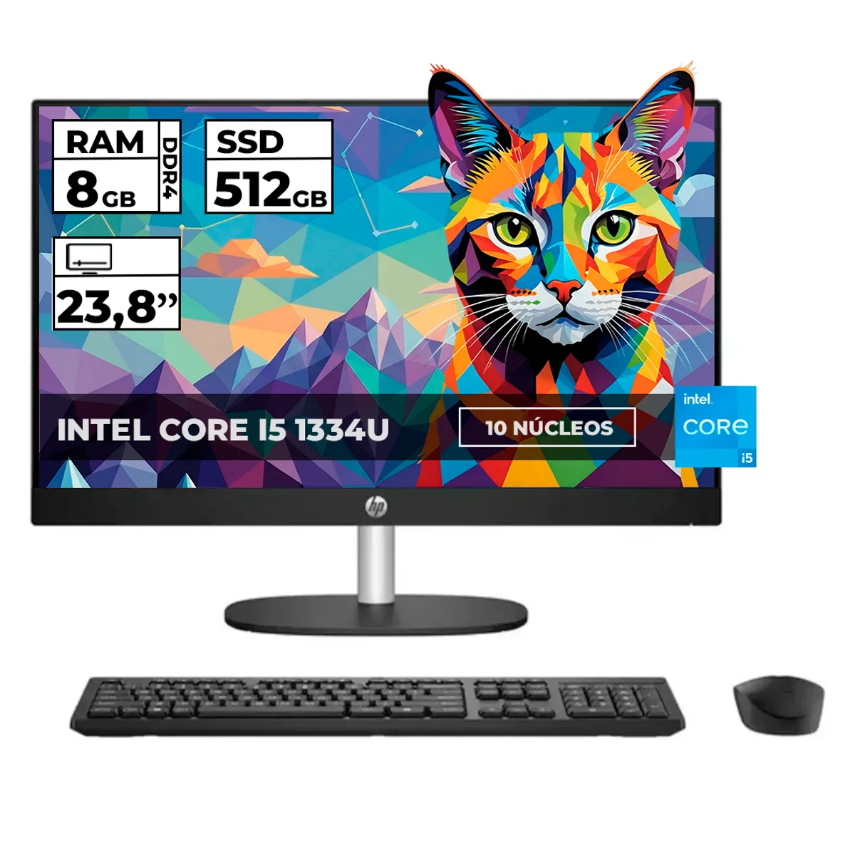 HP - TODO EN UNO HP 24-0351LA INTEL CORE I5-1334U 8GB RAM 512 GB SSD 24'' FHD + BOLSO OBSEQUIO