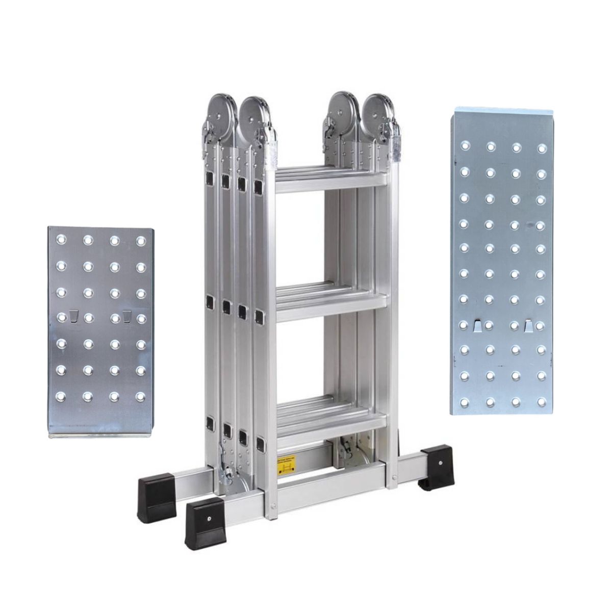GENERICO - Escalera Multipropósito De 12 Pasos Con Plataformas 4x3 en Aluminio