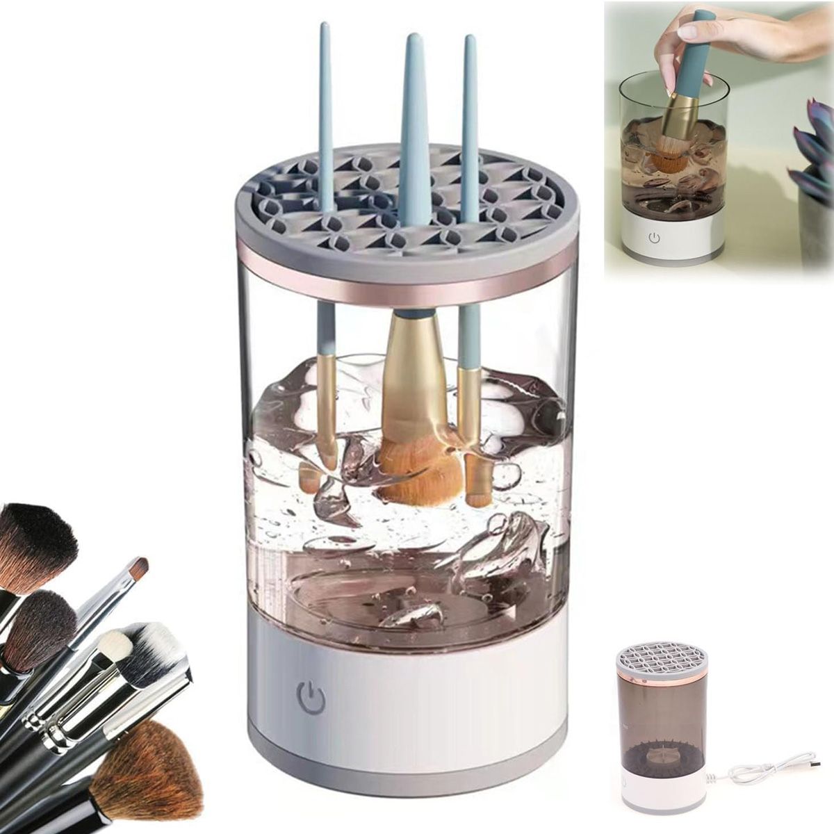 GENERICO - Mini Lavadora De Brochas De Maquillaje Recargable