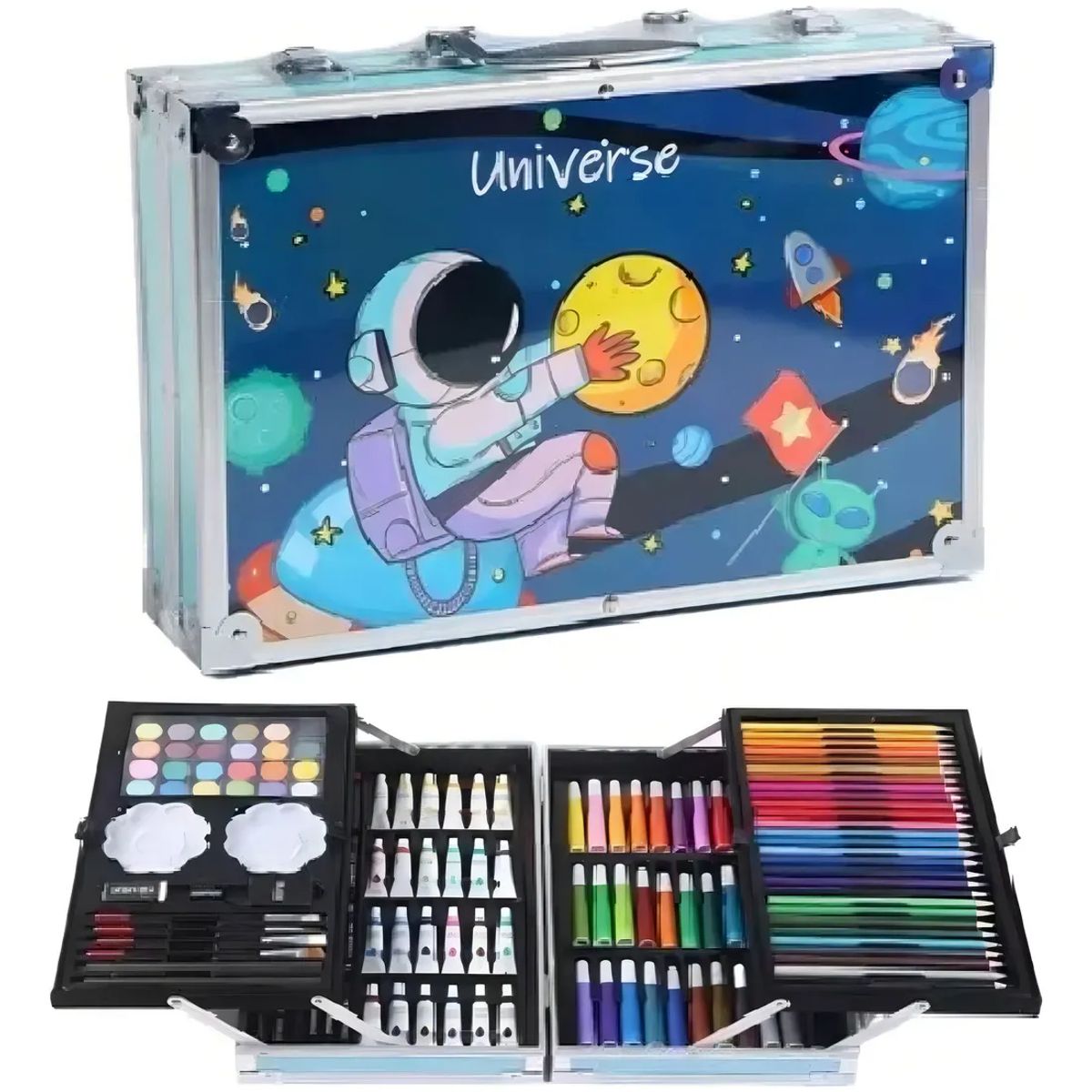 SKY - Kit/set De Arte Dibujo Maletin Metalico 145 Piezas Niños