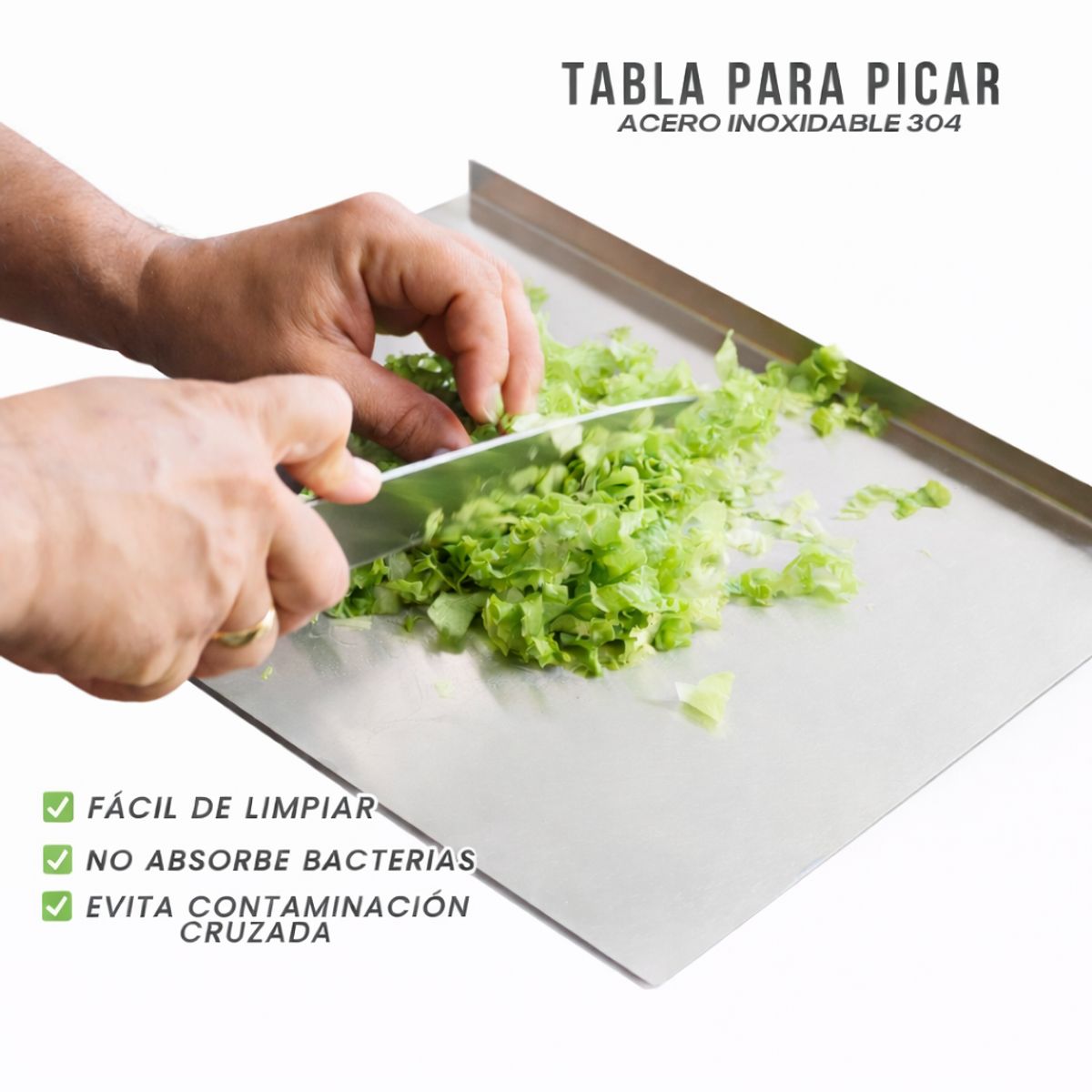 DON BARRILERO - TABLA DE CORTE EN ACERO INOXIDABLE DON BARRILERO