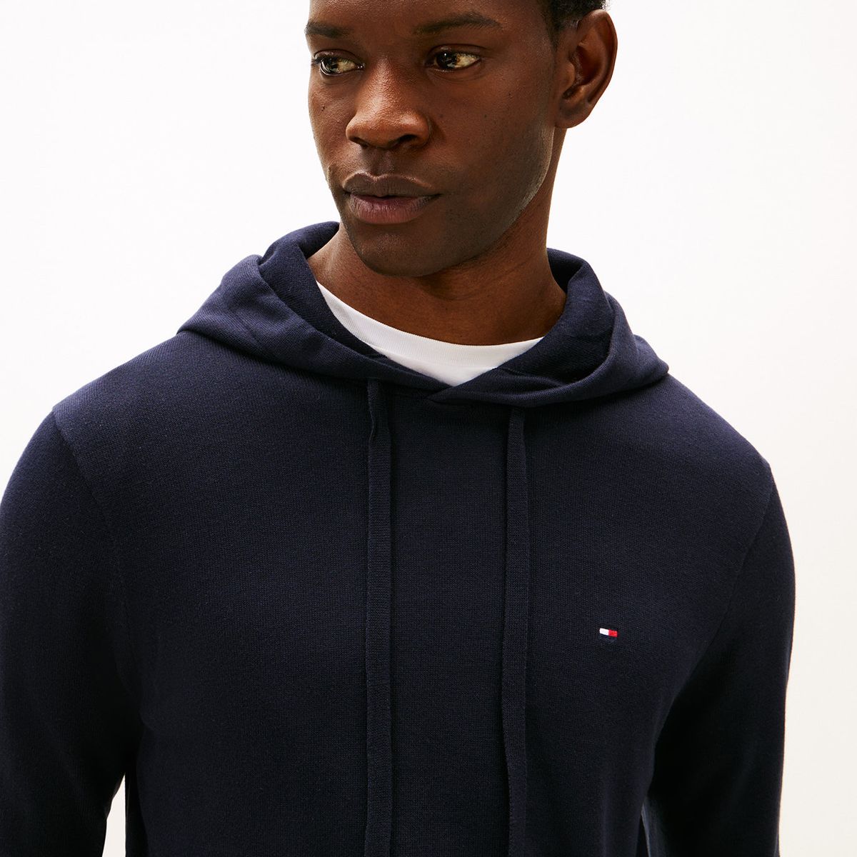 TOMMY HILFIGER - Buzo azul marino con capota, cordón y logo Tommy Hilfiger