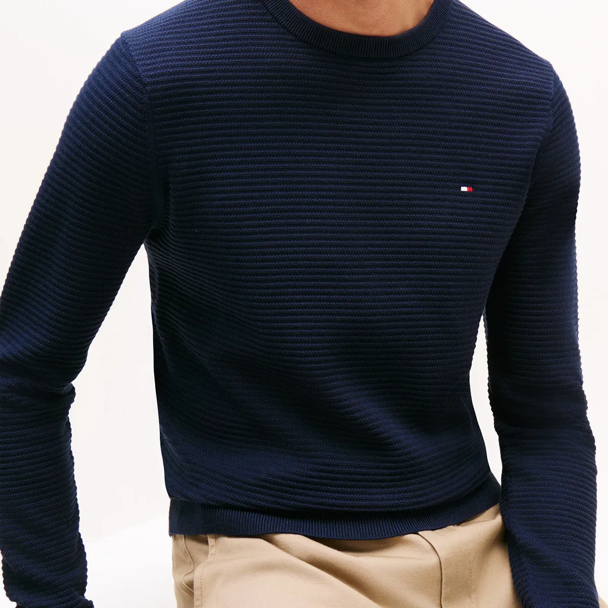 TOMMY HILFIGER - Saco azul de punto texturizado Tommy Hilfiger