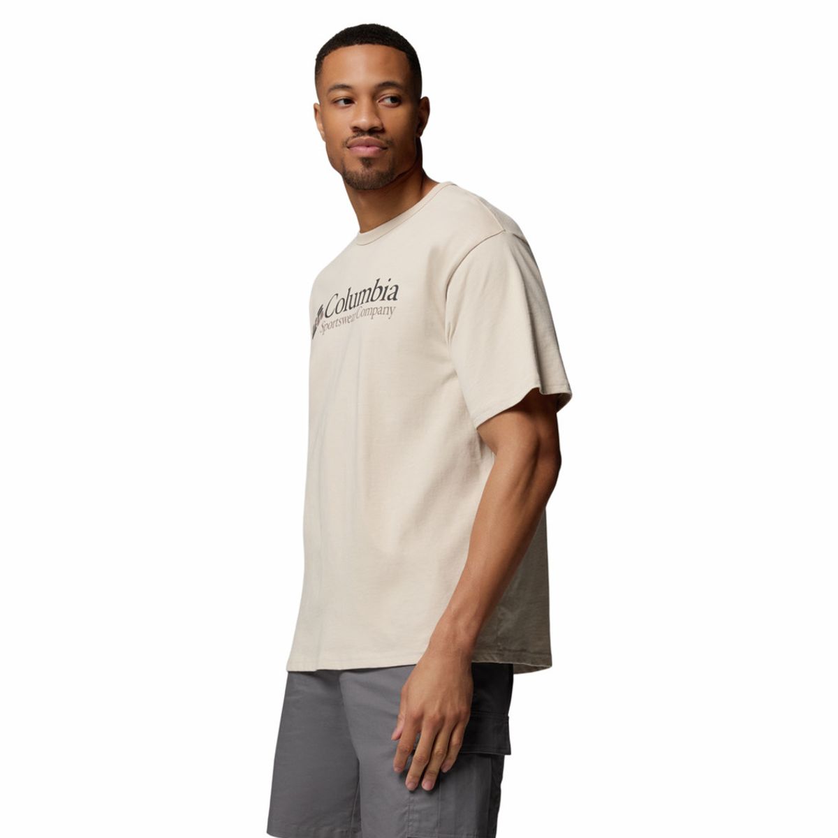 COLUMBIA - Camiseta Hombre Columbia CSC HEAVYWEIGHT LOGO Beige COLUMBIA