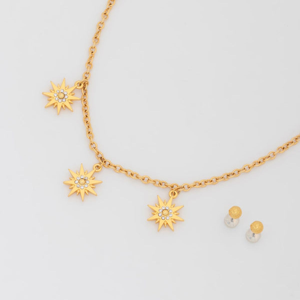 AVEMARIA - Collar Multicharms Estrellas Cristal + Aretes