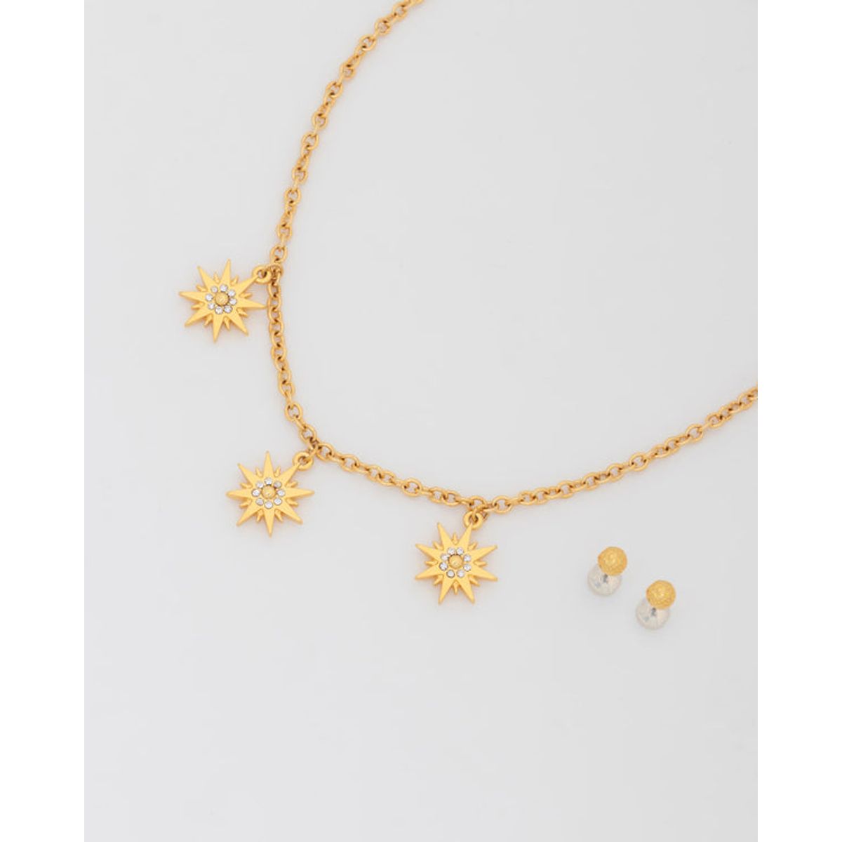 AVEMARIA - Collar Multicharms Estrellas Cristal + Aretes